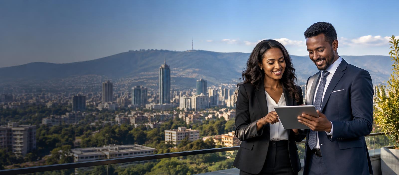 EPEX real estate professionals overlooking Addis Ababa